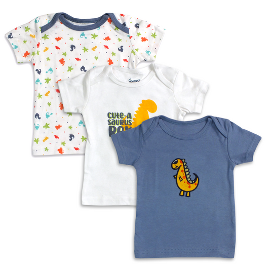 Baby Dinos 3pc Lap Shoulder Shirts