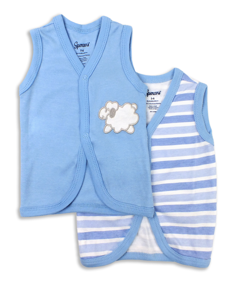 Classic Blue Pastels 2pc Diaper Shirts Set