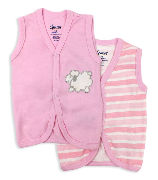 Classic Pink Pastels 2pc Diaper Shirts Set