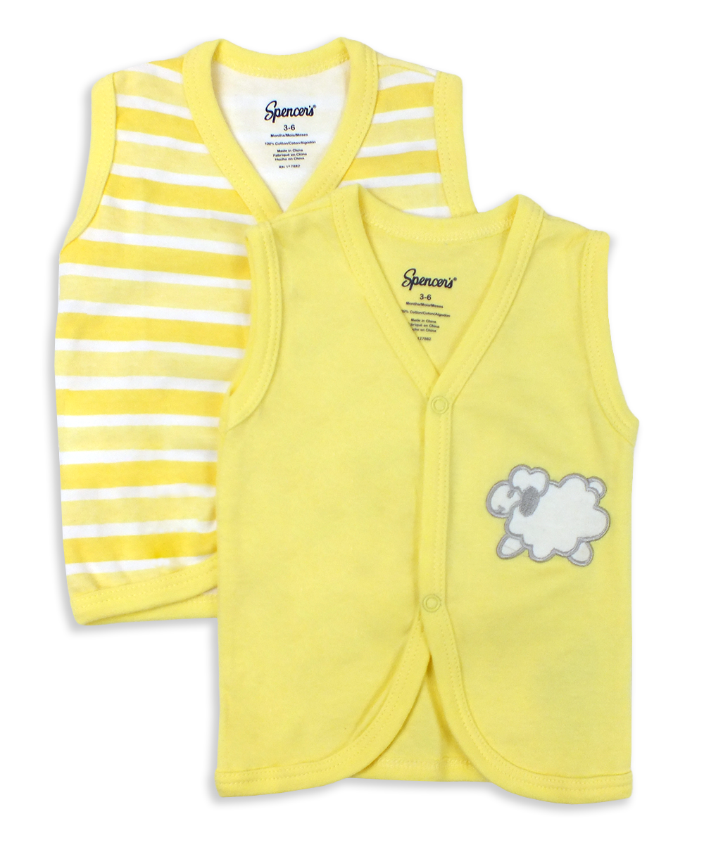 Classic Yellow Pastels 2pc Diaper Shirts Set