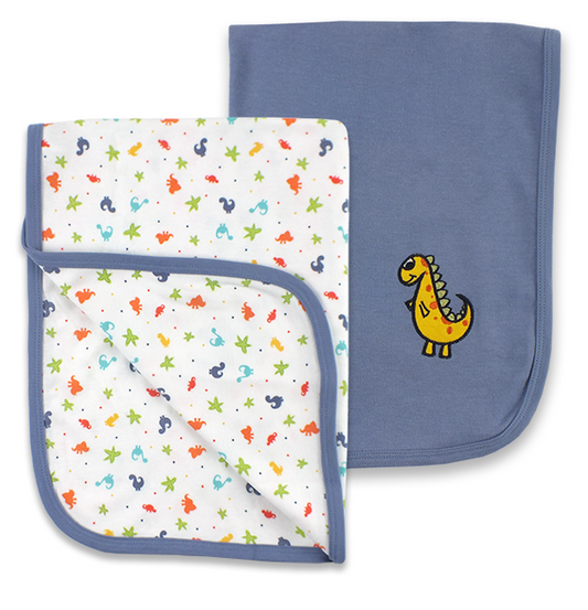 Baby Dinos 2pc Cotton Blanket Set