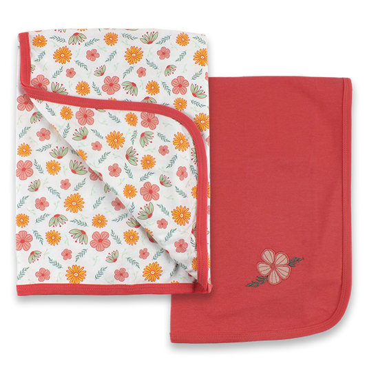 Little Wildflowers 2pc Cotton Blanket Set