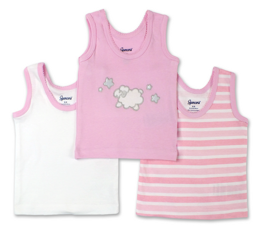 Classic Pink Pastels 3pc Sleeveless Shirts