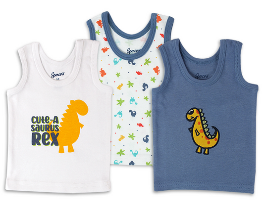 Baby Dinos 3pc Sleeveless Shirts