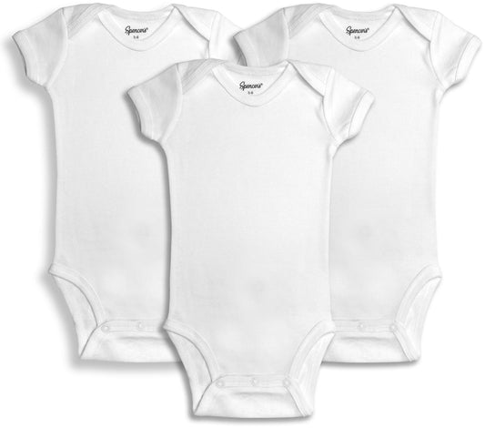 3pc White Cotton Bodysuits