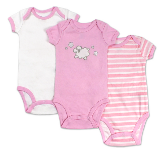 Classic Pink Pastels 3pc Bodysuits