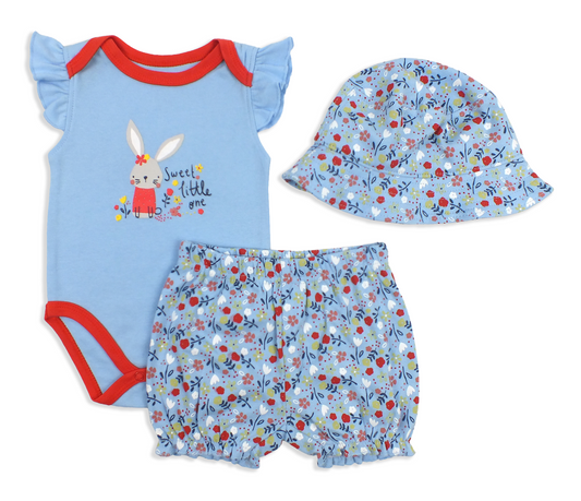 Spencer's Little Cuties 3pc Set - Red & Blue Bunny