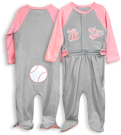 Spencer's 1pc Zip Leg Sleeper® - Daddy's All Star - Pink