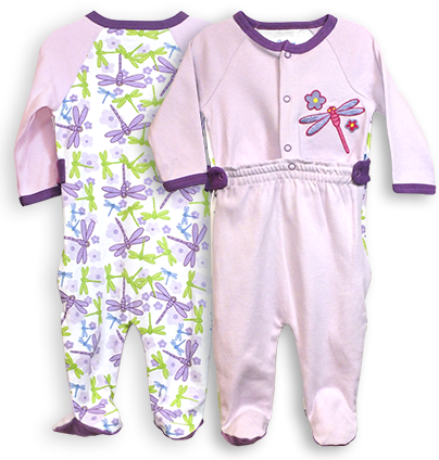 Spencer's 1pc Zip Leg Sleeper® - Lilac Dragonfly